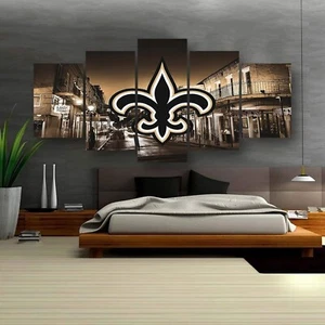 New Orleans Saints Bourbon Street NFL Football Team 5 Piece Canvas Wall Art - Bild 1 von 5
