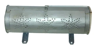 VTG Mail Wall Box Cylinder Punched Tin Primitive Farm Core Brackets Latch Door - Picture 1 of 12