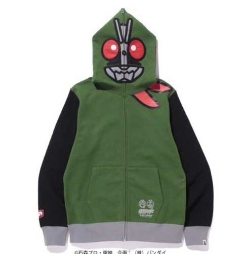 A BATHING APE (BAPE) A Bathing Ape® x Kamen Rider Kamen Rider n. 1 felpa con cappuccio 45° anniversario nuova rara