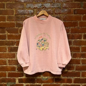 Vintage 90s Westport Ltd Le Jardinier de Provence Sweatshirt Large Pink Crewneck - Picture 1 of 11