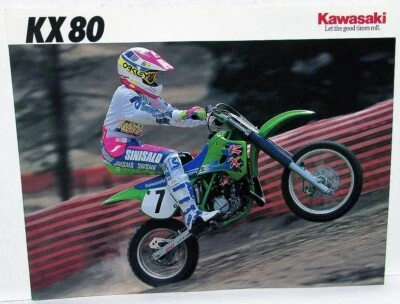 1992 Kawasaki KX 80 Kids Motorcycle Brochure Data Sheet Dirt Bike KX80-R2/T2 — 第 1/2 张图片
