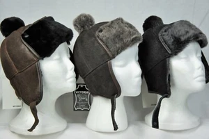 3 Colores UNISEX NIÑOS PIEL DE OVEJA REAL CUERO DE OVEJA Sombrero Invierno NIÑOS NIÑAS, NUEVO CON ETIQUETAS - Imagen 1 de 12