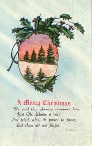 A&C Vintage Christmas Postcard - A Merry Christmas, 'Tis Said That Absence. . . - Picture 1 of 2
