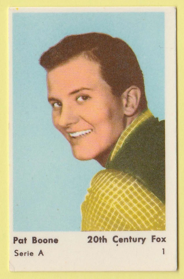 1958 Swedish Dutch Film Star Card Star Serie A #1 End No. Singer Pat Boone VG/EX - Image 1 of 1