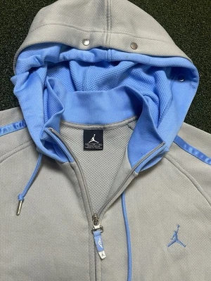 Sudadera con Capucha Melo Marca Jordan De Colección Gris/Azul Talla XL Y2K 2000s Baloncesto Hip Hop Foto 1 de 4