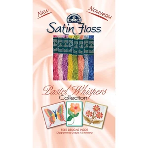 DMC 1008FPK2  Satin Floss Collection Pack 8.7yd 8/Pkg-Pastel Whispers - Picture 1 of 1