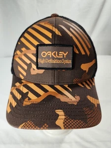 Oakley B1B HDO Patch Trucker Cap - Orange Stripe Camo Hat SnapBack - Picture 1 of 6