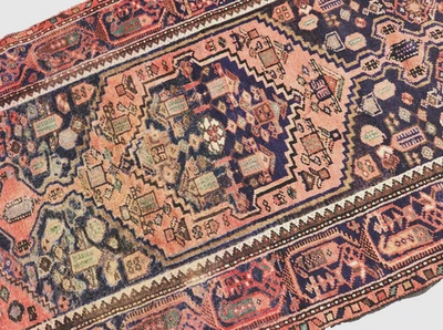 3'7"x 6'4" HAND-KNOTTED ANTIQUE CAUCASIAN MALAYER-TRIBAL WOOL MUTED RUG - image 1 of 4