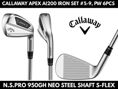 New Callaway APEX Ai200 Iron #5-9, PW 6pcs N.S.PRO 950GH neo Steel Shaft S-Flex - Image 1 of 4
