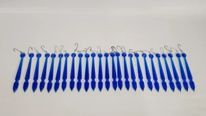 25 Vint Hong Kong Cobalt Blue Plastic Acrylic Torpedo Icicle Christmas Ornaments - Picture 1 of 8