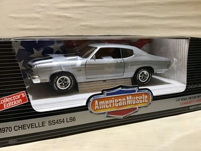 CHEVELLE SILVER 1970 CHEVROLET SS 454 LS6 1-18 ERTL AMERICAN MUSCLE #29024 bom - Imagem 1 de 4