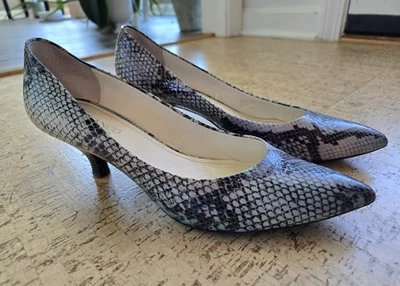 Franco Sarto Otoño-Azul Incas Serpiente Estampado Gatito Tacones Foto 1 de 4