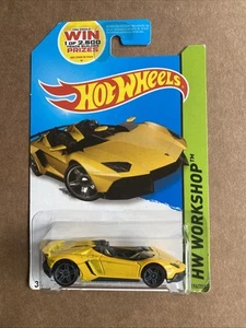Hot Wheels: 2013 Lamborghini Aventador J - Yellow - PR5 5 Spoke -HW Workshop - Picture 1 of 5