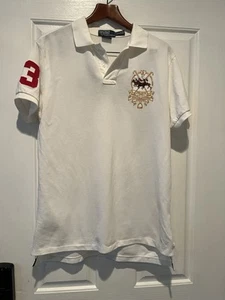 Ralph Lauren Polo Herren Large Weiß Big Pony 3 Patch Rugby Preppy - Bild 1 von 5