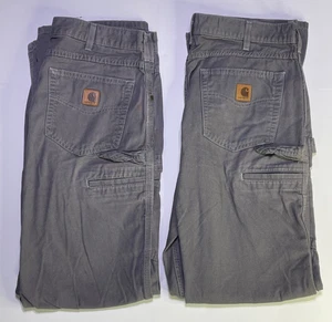 Carhartt B159 CHR Loose Fit Canvas Carpenter Hose grau 33 x 34 fit (33x32) 2 Paar - Bild 1 von 7