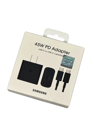 NEW Samsung Galaxy 45 Watts USB-C Super Fast Charging Wall Charger + Cable
