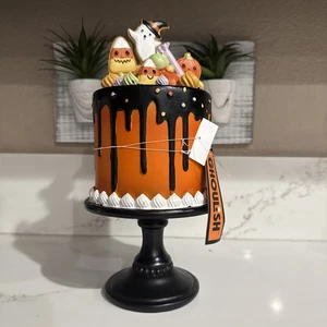 GHOULISH Naranja Halloween Imitación Pastel Sobre Pedestal Galletas y Caramelos Decoración de Mesa - Imagen 1 de 7