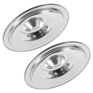 2 Pcs Cylinder Head Metal Pot Cover Small Stainless Steel Lid for Pots - Picture 1 of 12