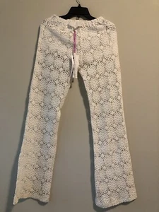 TEMPTATION POSITANO Glicine Daisy Lace Crochet Long Pants Italy New Rare $345 - Picture 1 of 9