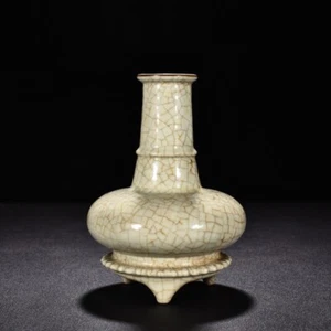 6,6" Porzellan antikes Lied Dynastie Ge Ofen Porzellan drei Fuß Spiralmuster Vase - Bild 1 von 9
