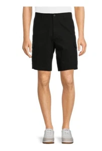 GE Size 46 Men’s Cargo Shorts Knee Length 10" Inseam Black George Cotton/Spandex - Picture 1 of 6