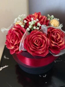 Box mit Rosen, Deko-Blumen Handgemacht, Geschenk, Jubiläum, Muttertag - Bild 1 von 5