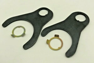Shift Fork Set with Lock Tabs for Harley FL FX Models 1958-84 Shovelhead Panhead - Picture 1 of 2