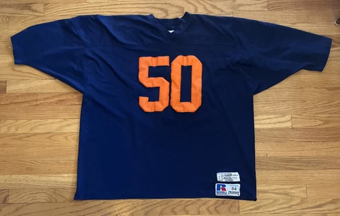 Vintage RUSSELL ATHLETIC Illinois DICK BUTKUS Collegiate Legends Jersey Blue 64 Cover