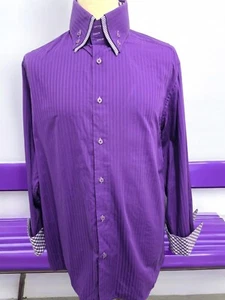 COOGI LUXE UNIQUE COLLAR, CONTRAST CUFFS COTTON SHIRT 2XL - Picture 1 of 10