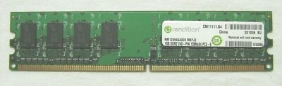 RAM 1Gb 240 Pin RM12864AA800.M8FJ3 DDR2, 800MHz, PC2-6400, CL6, Non-Ecc, 1.8V - Image 1 of 3