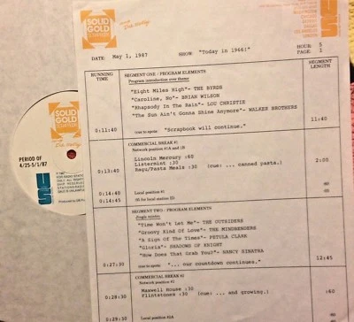 RADIO SHOW: 5/1/87 TODAY IN '66 BYRDS, BRIAN WILSON, LOU CHRISTIE, YOUNG RASCALS - Image 1 of 2