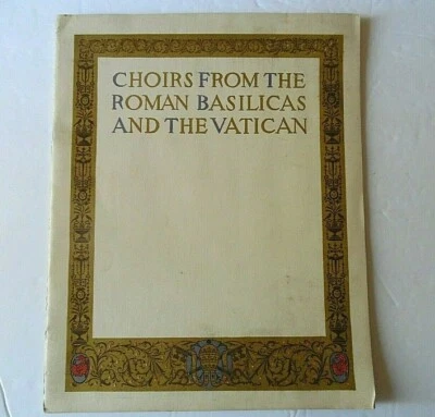 Vintage Souvenir Brochure Choirs From The Roman Basilicas And The Vatican, 1919 - Image 1 of 4