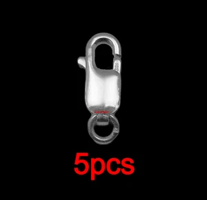 (5) Cierre de collar de garra de langosta de oro blanco de 10 k a granel de 12 mm con anillo de salto EE. UU. - Imagen 1 de 3