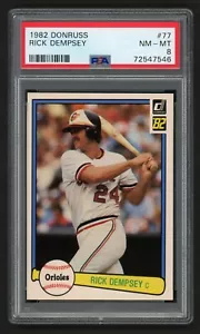 1982 DONRUSS RICK DEMPSEY #77 BALTIMORE ORIOLES GREAT PSA 8 NEAR MINT-MINT - Picture 1 of 3