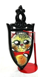 Remache de cerámica japonés para gatos - arco rojo, bola de hilo, arte de pared, decoración de cocina Kawaii - Imagen 1 de 8