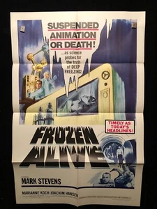 Frozen Alive 1966 One Sheet Movie Poster Horror Sci Fi Mark Stevens - Picture 1 of 1
