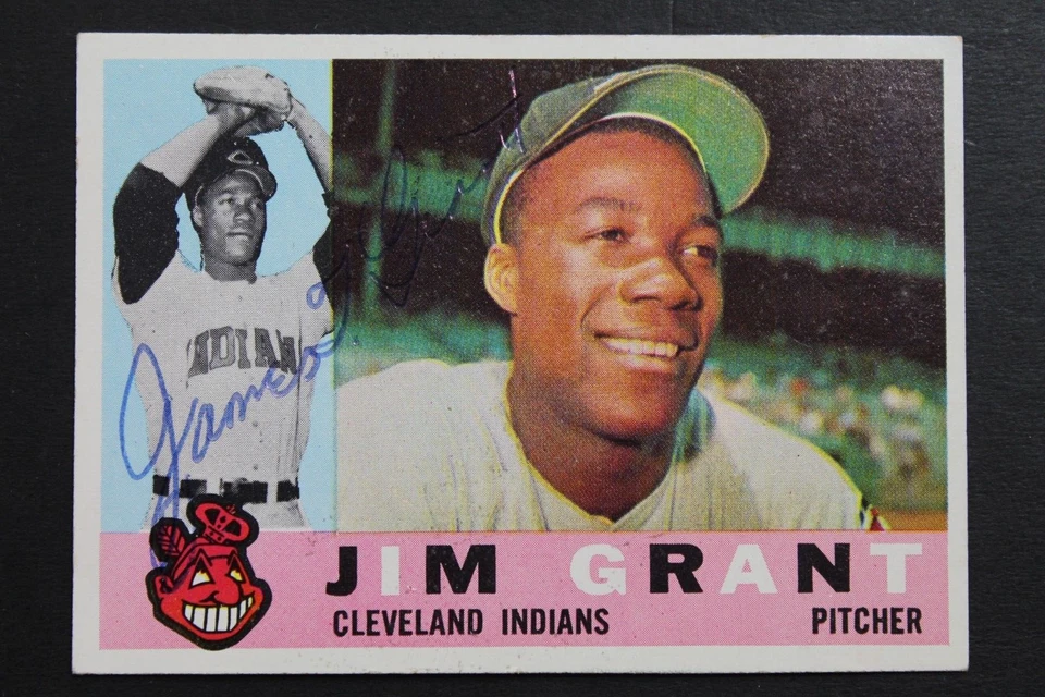 MUDCAT JIM GRANT (d.2021) 1960 TOPPS CLEVELAND INDIANS #14 SIGNED AUTOGRAPHED - Image 1 of 3