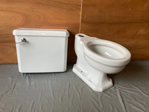 Antique White Porcelain Toilet Tank Lid Bowl Old Deco Standard Kokomo 442-23E Cover