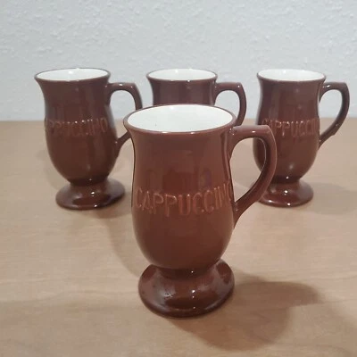 Juego de 4 tazas de capuchino marrón estilo ACF vintage  Foto 1 de 4