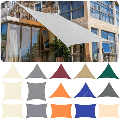 WATERPROOF HEAVY DUTY SUN SHADE SAIL GARDEN PATIO AWNING CANOPY 98% UV BLOCK