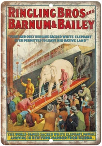 Letrero de metal reproducción anuncio circo Ringling Bros & Barnum Bailey 12" x 9" ZH01 - Imagen 1 de 1
