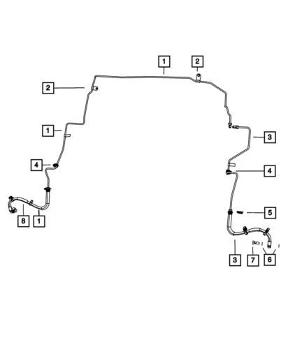 Conjunto de tubo de freno delantero derecho Dodge Nitro genuino Mopar 2007-2011 52109852AF Foto 1 de 1