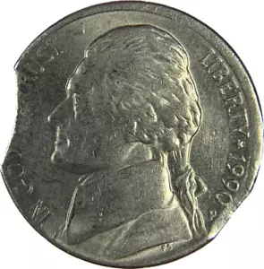 1990 P - Jefferson Nickel - Double Curved Clips - Mint Error - Picture 1 of 2