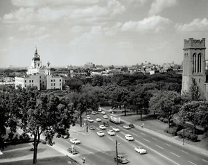 1959 Original Foto Luft Autoverkehr Lyndale Avenue & Hennepin in Minneapolis  - Bild 1 von 2