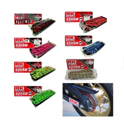 Motorcycle Chain Colors 420-120L Stunt Parts Accessories Road Speed RK TAKASAGO - Image 1 of 4