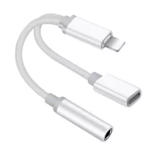 2-in-1 3.5mm Headphone Jack AUX Splitter Adapter and Charger For iPhone13 12 1 - Picture 1 of 11