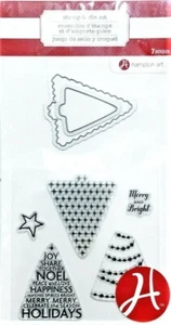 Christmas Trees Clear Tree Stamp and Die Set by Hampton Art SC0739 NEW! - Picture 1 of 3