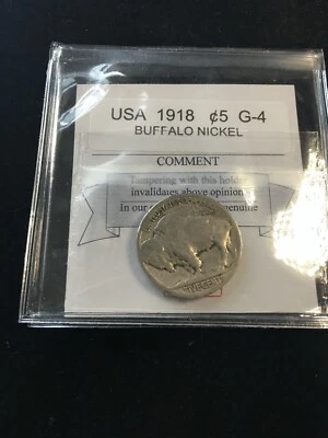 1918  USA,  Buffalo Nickel ¢5.    - Image 1 of 4