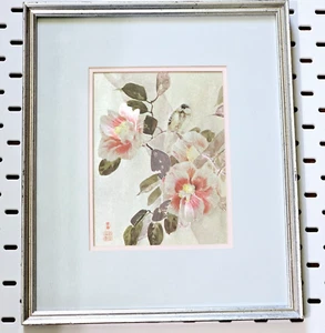 De colección Asiático Enmarcado Dufex FJ Warren Lámina Floral Bodegón Arte Artista Firmado - Imagen 1 de 9
