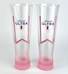 Juego de 2 gafas rosa Michelob Ultra 16 oz altas Pilsner concienciación sobre el cáncer de mama - Imagen 1 de 9